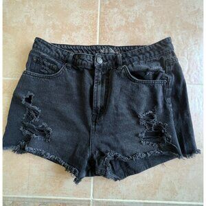 Wild Fable Denim 100% cotton High Rise Short Distressed black‎ size 10